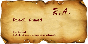 Riedl Ahmed névjegykártya